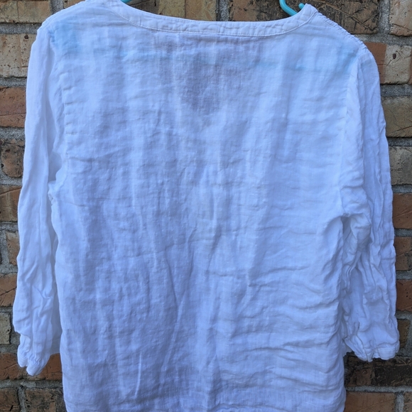 Joie 100% Linen Ivory Pintuck Blouse - Picture 5 of 12